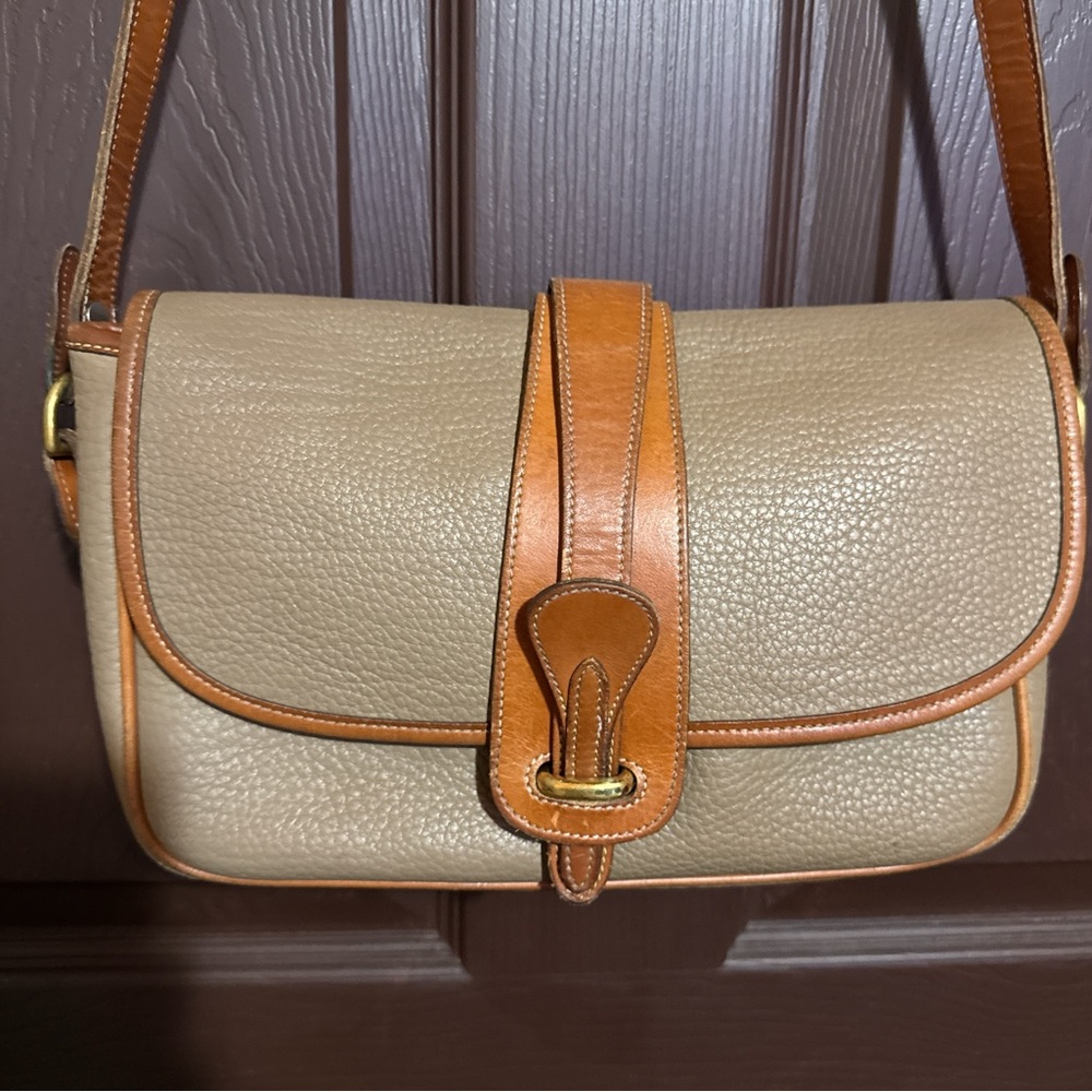 Vintage Dooney & Bourke Tan and Brown Leather Shoulder Bag - Picture 2 of 8